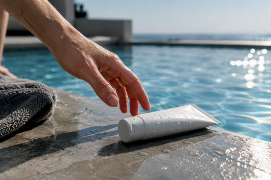 SPF anonim lângă piscină