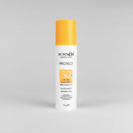 Cremă PROTECT SPF50+ cu vitamina C, protecție foarte ridicată